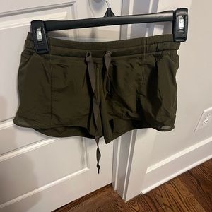 Army green workout shorts